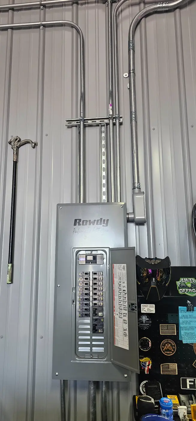 Commercial panel with carefully routed metal conduit