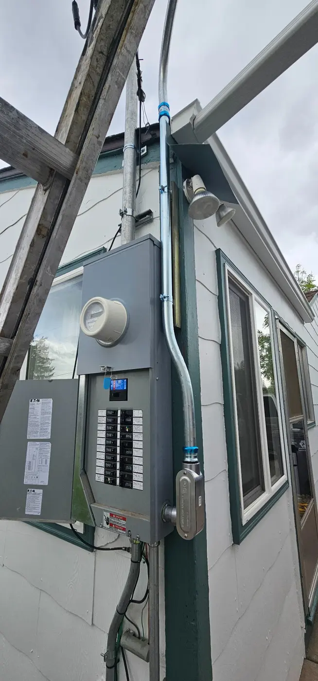 Electrical service and conduit installed for a detached garage