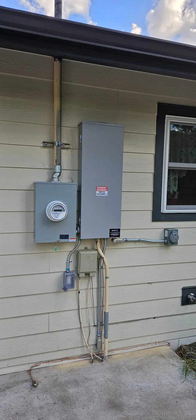 Completed residential electrical service upgrade